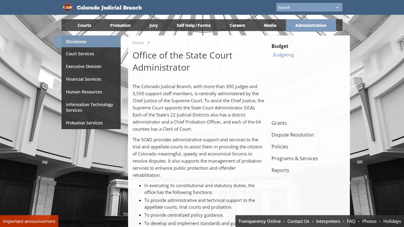 Colorado Judicial Branch - Administration - Information Technology ...